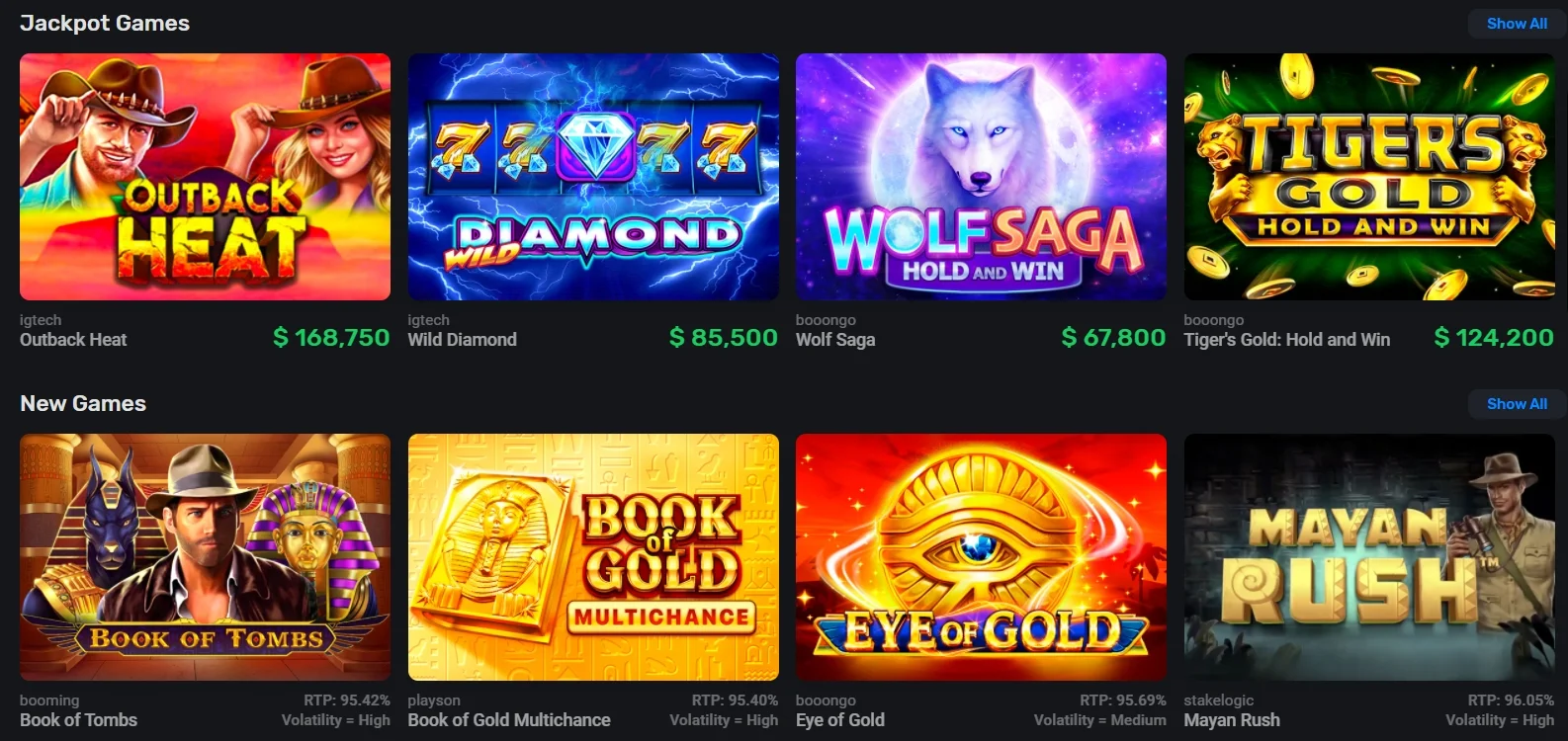 Spin Bounty Casino hry